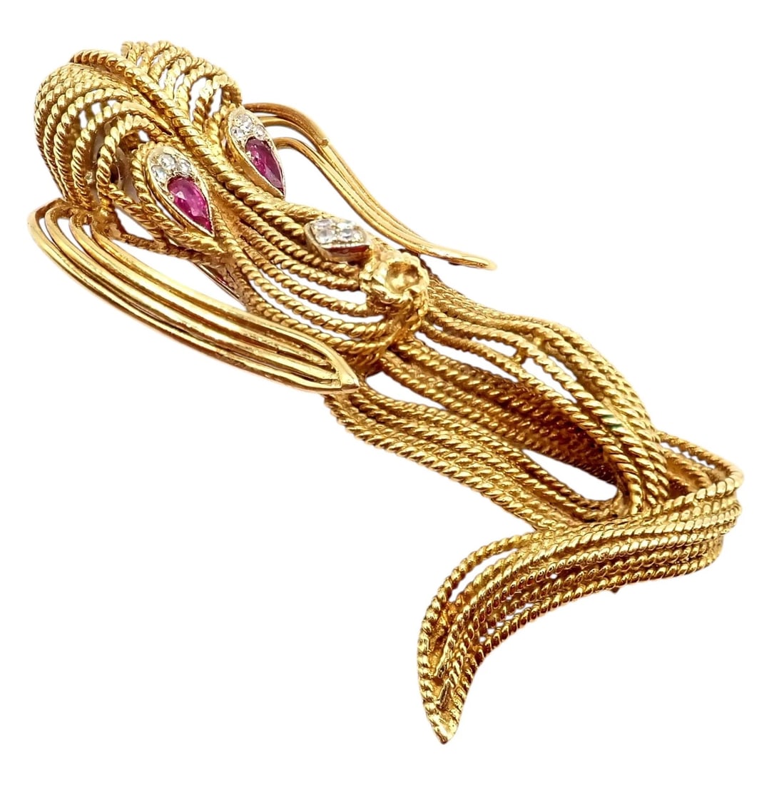 Vintage! H. Stern 18k Yellow Gold Diamond Ruby Basset Hound Dog Pin Brooch - 7