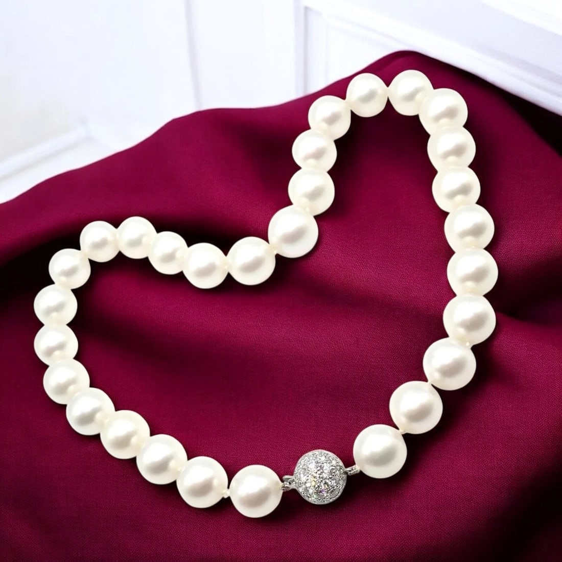 Authentic! Tiffany & Co Platinum Diamond South Sea Large Pearl Necklace Paper - 2