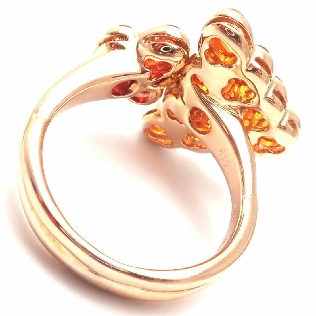 Authentic! Mauboussin Paris 18k Rose Gold Diamond Tourmaline Citrine Ring - 4