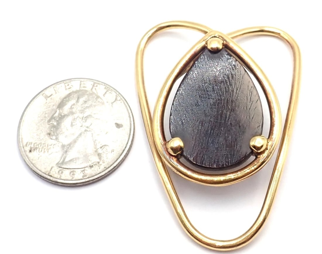 Vintage! Authentic Van Cleef & Arpels 18k Yellow Gold LetterWood Money Clip - 4