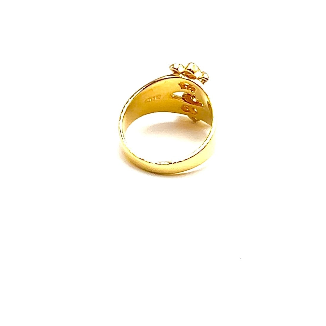 Rare! Authentic Christian Dior 18k Yellow Gold Diamond Flower Tulip Band Ring - 2