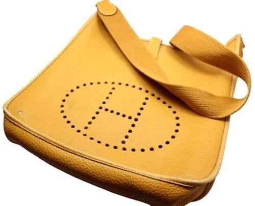 Authentic! Hermes Evelyne Dark Tan Clemence Leather GM Handbag Purse - 3