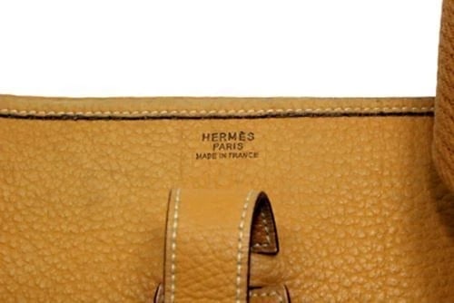 Authentic! Hermes Evelyne Dark Tan Clemence Leather GM Handbag Purse - 6