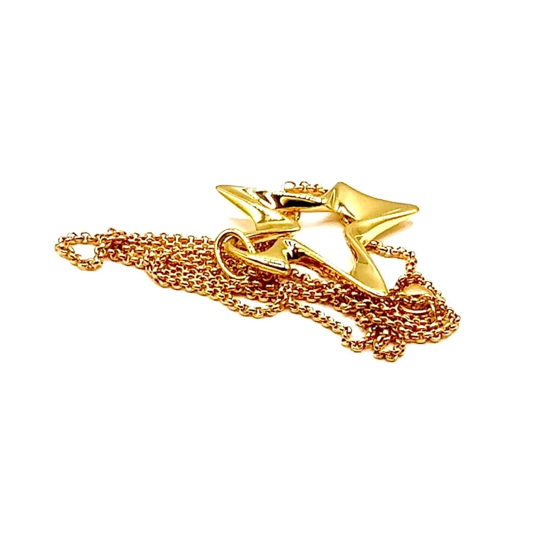 Authentic! Georg Jensen Bird 18K Yellow Gold Pendant Necklace 2000 - 2