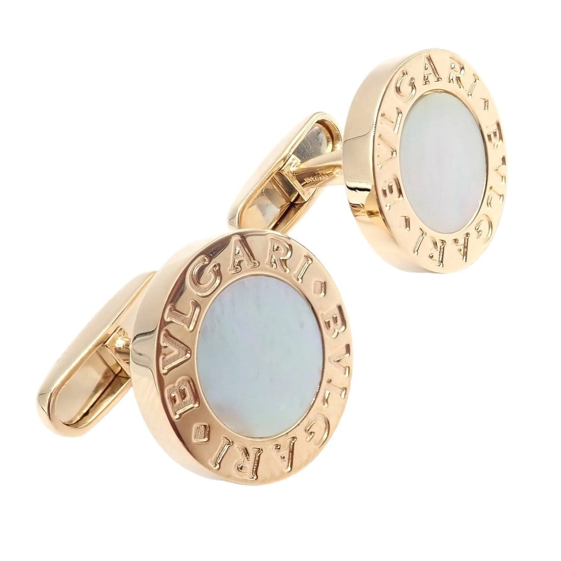 Authentic! Bvlgari Bulgari 18k Yellow Gold Multicenter Cufflink Kit Set - 2
