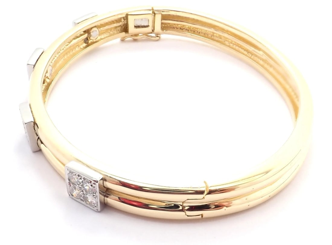 Rare! Vintage Authentic Tiffany & Co 18k Yellow Gold Diamond Bangle Bracelet - 5