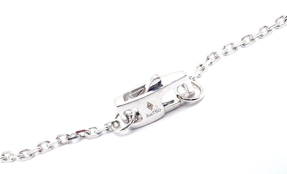 Authentic! Louis Vuitton Blossom 18k White Gold Diamond Link Pendant Necklace - 6