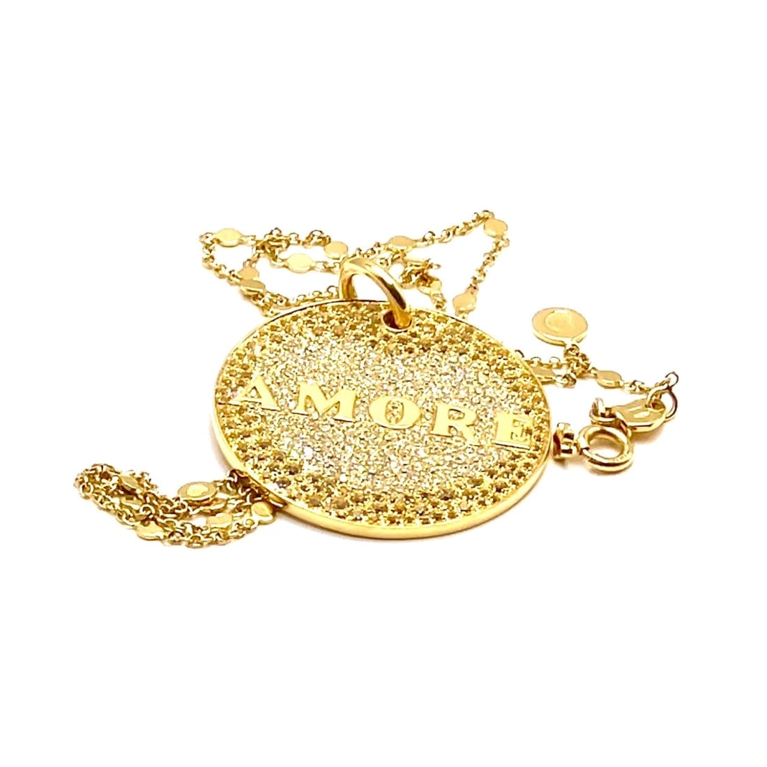 Pasquale Bruni 18k Yellow Gold Large Diamond + Sapphire Amore Pendant Necklace - 2