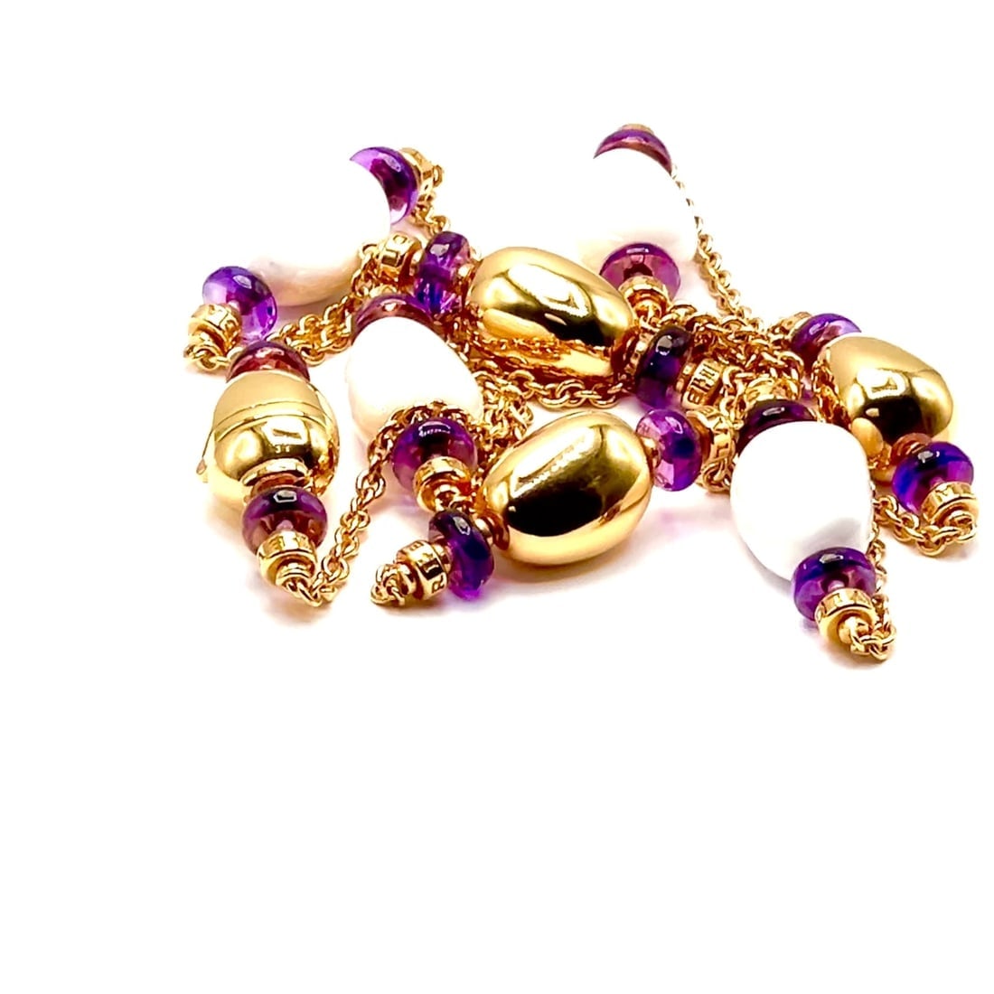 Bvlgari Bulgari Mediterranean Eden Sautoir 18k gold amethyst ceramic necklace - 2