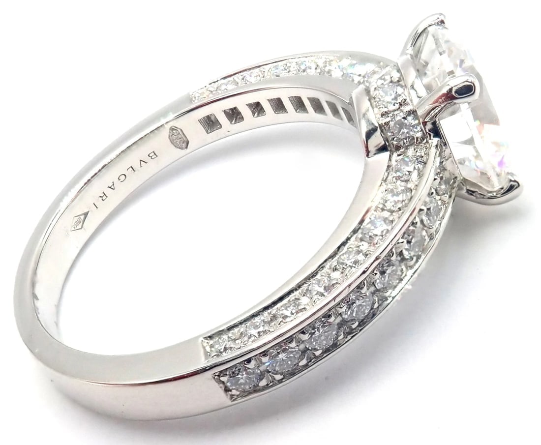 Authentic! Bulgari Bvlgari Platinum 4.04ct VS1 F Diamond Engagement Ring GIA - 2