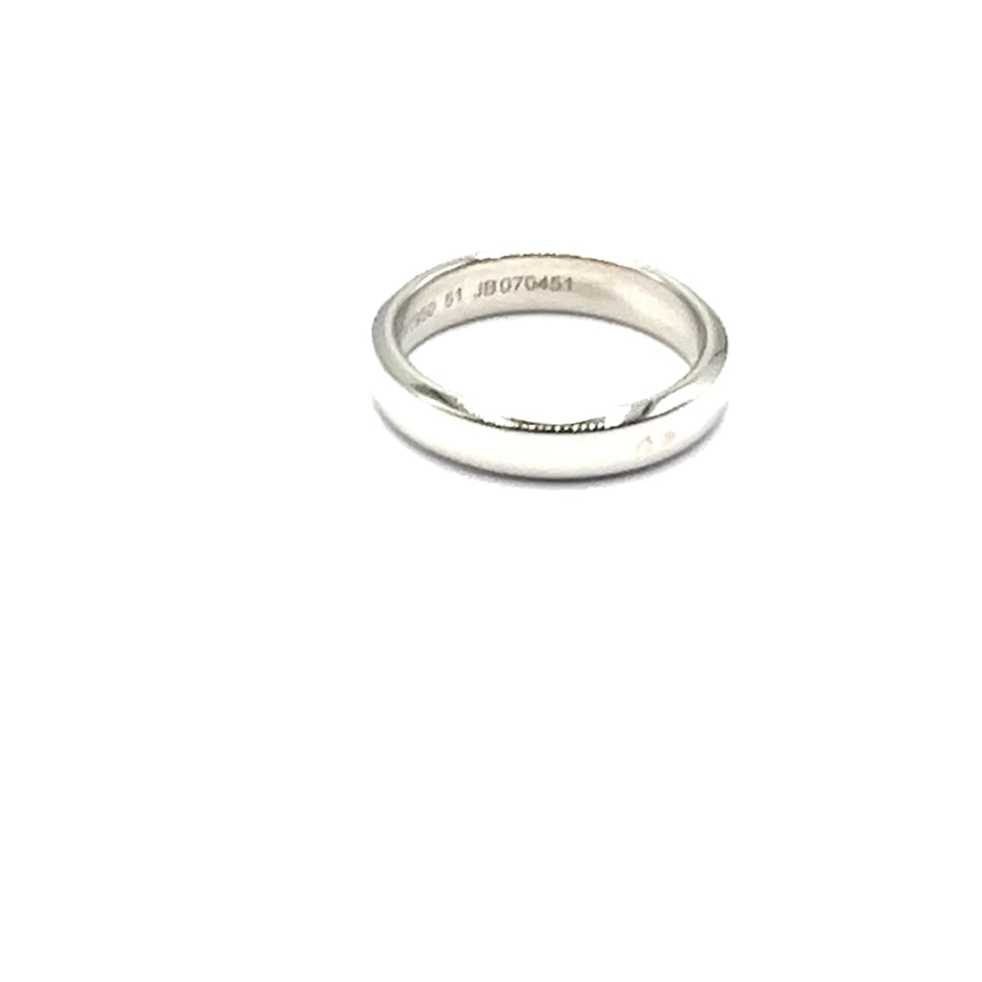 Authentic! Van Cleef & Arpels Toujours Platinum 4mm Wide Band Ring Size 51 - 2