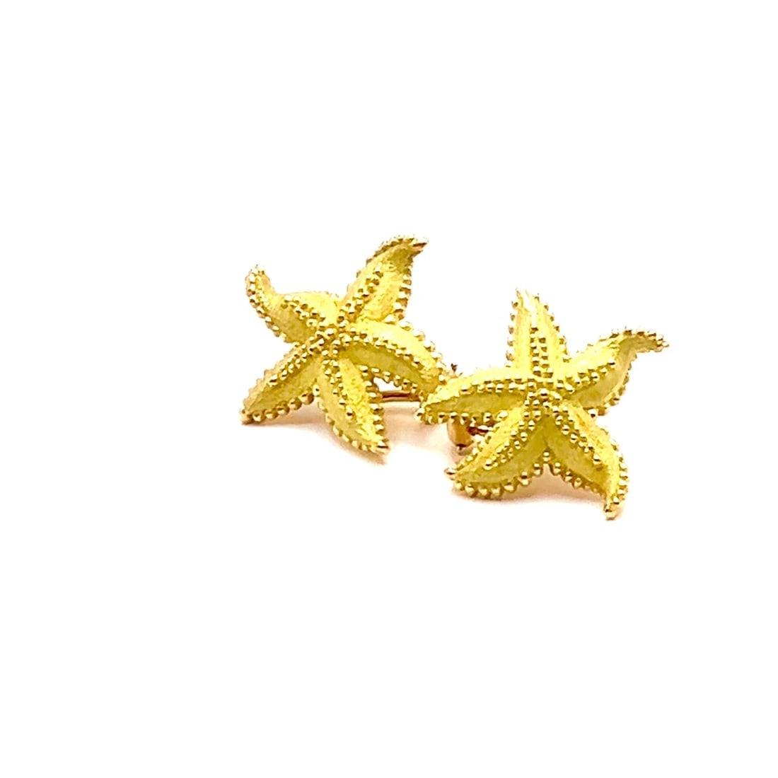 Authentic! Vintage Tiffany & Co Starfish 18k Yellow Gold Large Earrings - 2