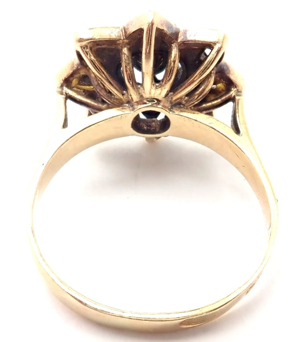 Authentic! Karl Faberge 18k Yellow Gold Diamond Ring - 6