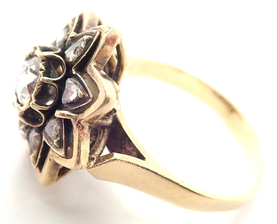 Authentic! Karl Faberge 18k Yellow Gold Diamond Ring - 7