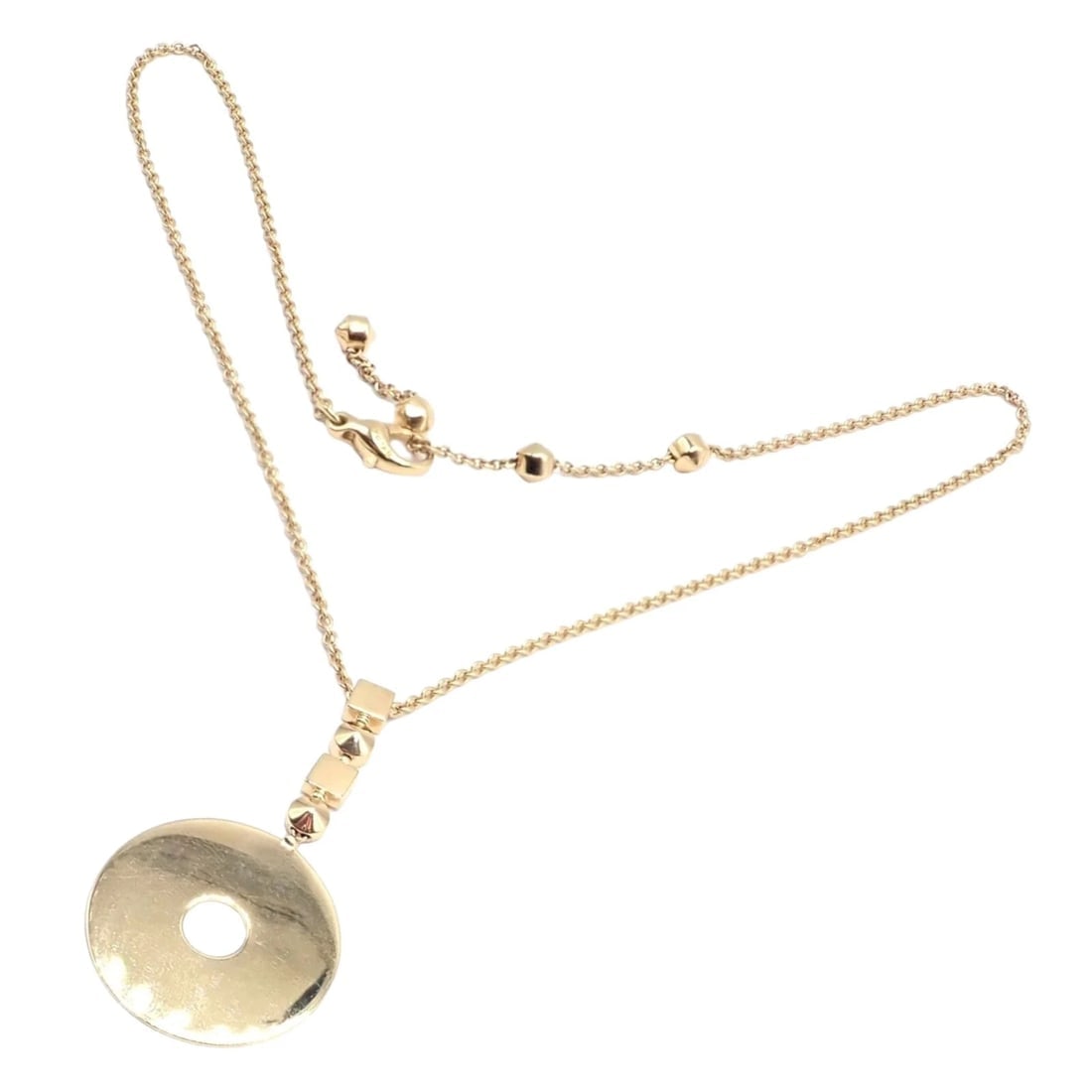 Authentic! Bulgari Bvlgari Lucea 18k Yellow Gold Round Pendant Necklace - 4
