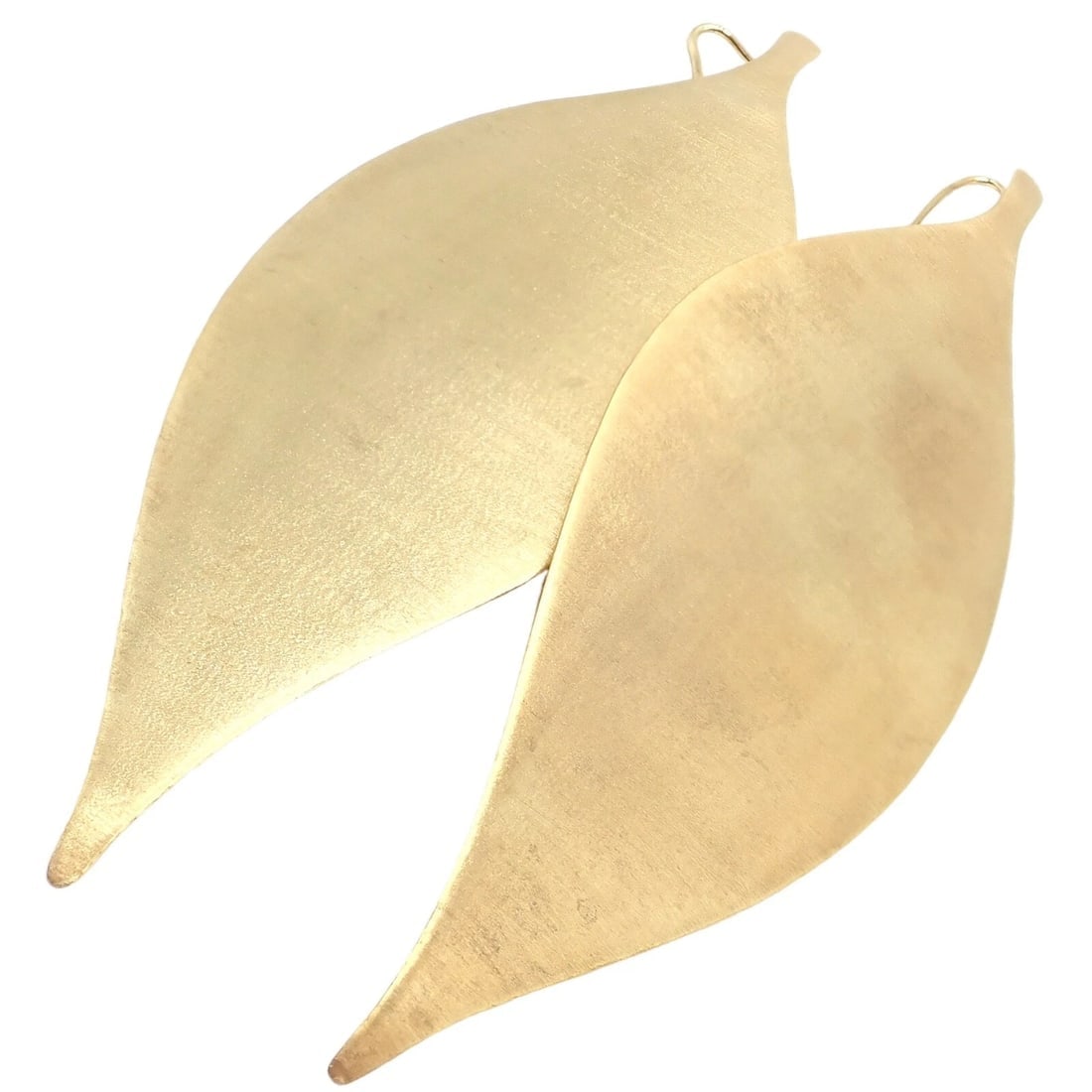 Rare Authentic H. Stern 18k Yellow Gold Large Giant Leaf Dangle Earrings - 4