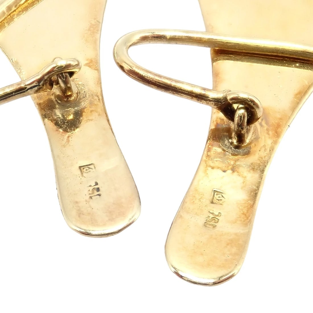 Rare Authentic H. Stern 18k Yellow Gold Large Giant Leaf Dangle Earrings - 5