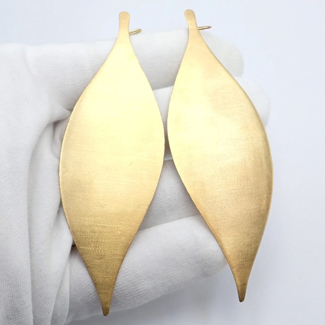 Rare Authentic H. Stern 18k Yellow Gold Large Giant Leaf Dangle Earrings - 7