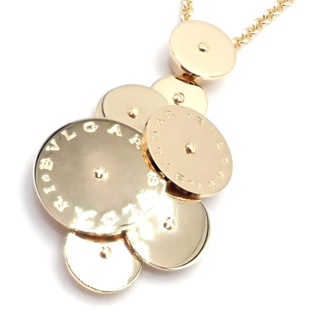 Authentic! Bulgari Bvlgari Cicladi 18k Yellow Gold Large Pendant Link Necklace - 2