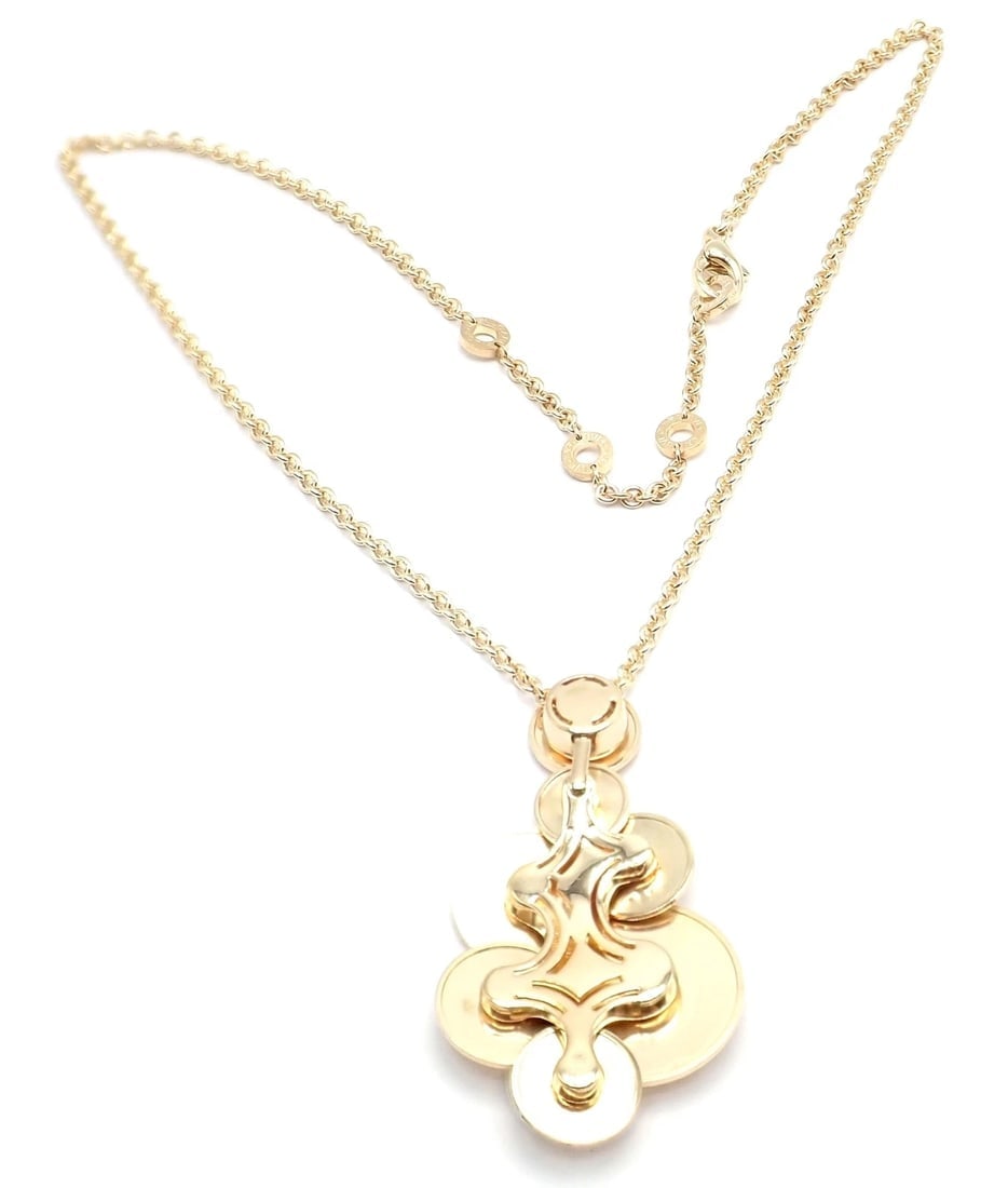 Authentic! Bulgari Bvlgari Cicladi 18k Yellow Gold Large Pendant Link Necklace - 6