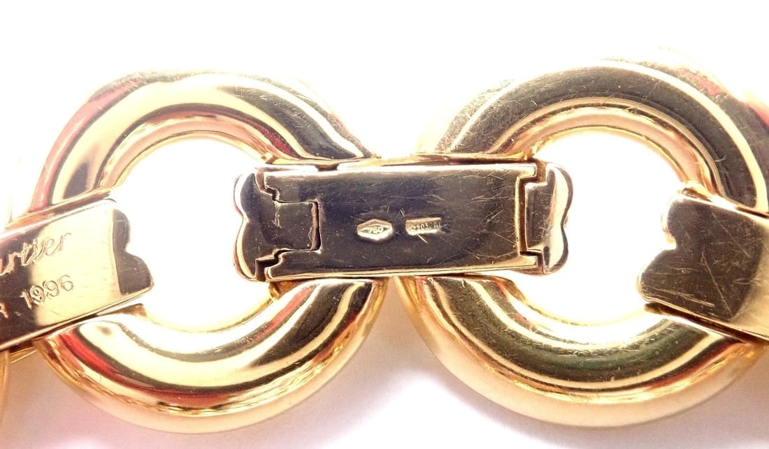 Rare! Authentic Cartier Trinity 18k Multi Color Gold Round Link Necklace - 6