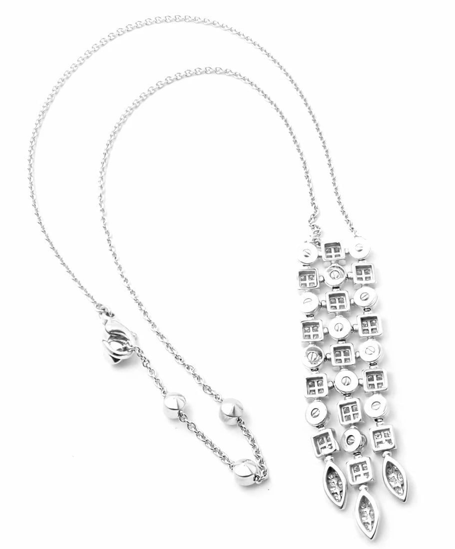 Authentic! Bvlgari Bulgari 18k White Gold Lucea Diamond Pendant Necklace - 4
