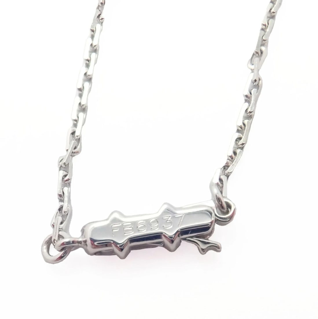 Authentic! Cartier Love Screws Station 18k White Gold 46" Long Chain Necklace - 11