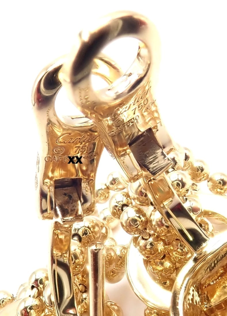 Authentic! Cartier Panther Panthere 18k Gold Diamond Tsavorite Onyx Earrings - 13