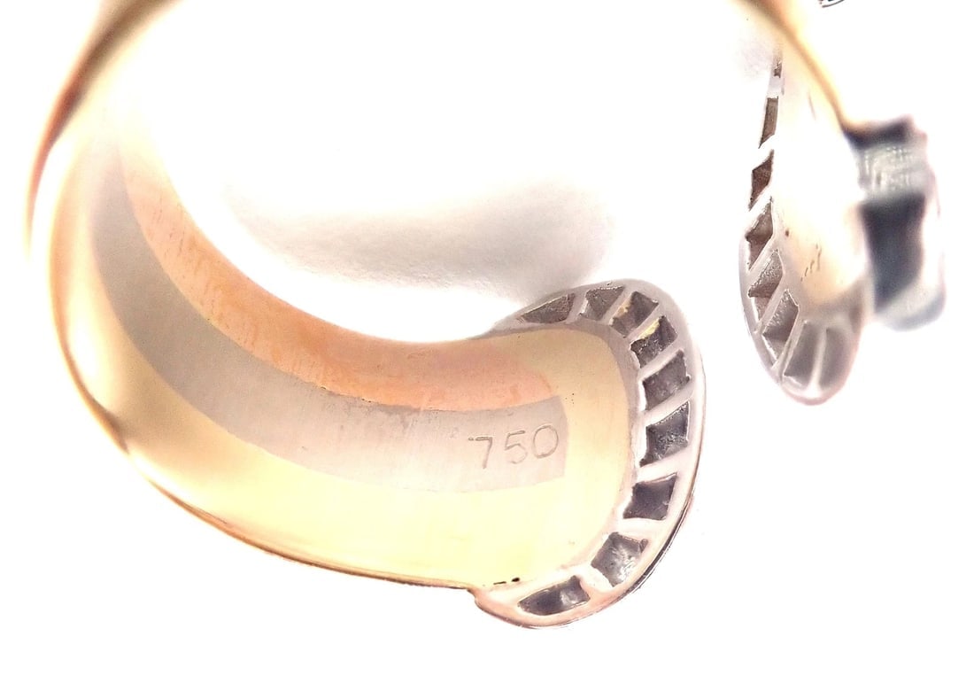 Authentic! Cartier Diamond Double C 18k Tri-Color Gold Band Ring Size 52 US 6 - 9
