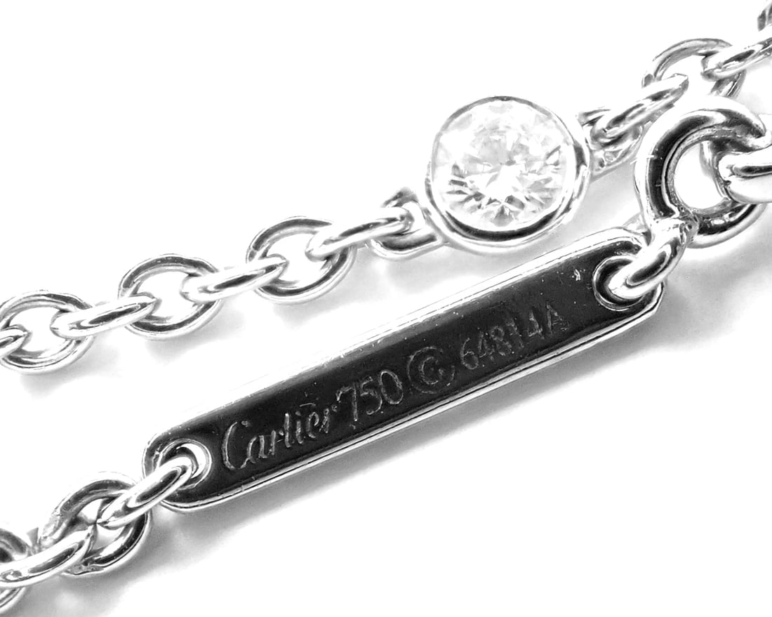 Authentic! Cartier 18k White Gold 1.5ct Diamond By The Yard Chain Necklace - 8