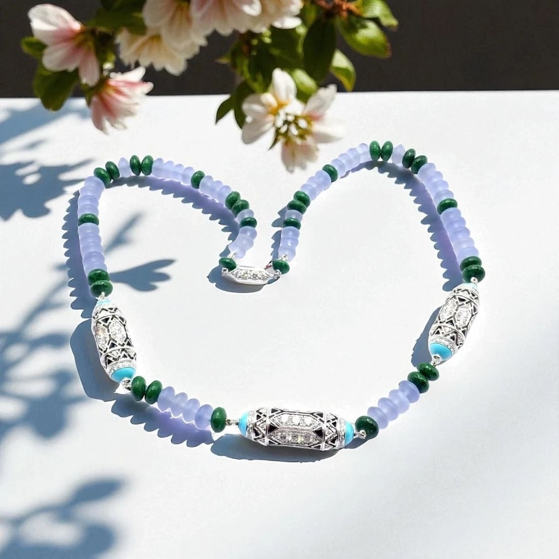 Authentic! Cartier 18k White Gold High Jewelry Géometrie & Contrastes Necklace - 2