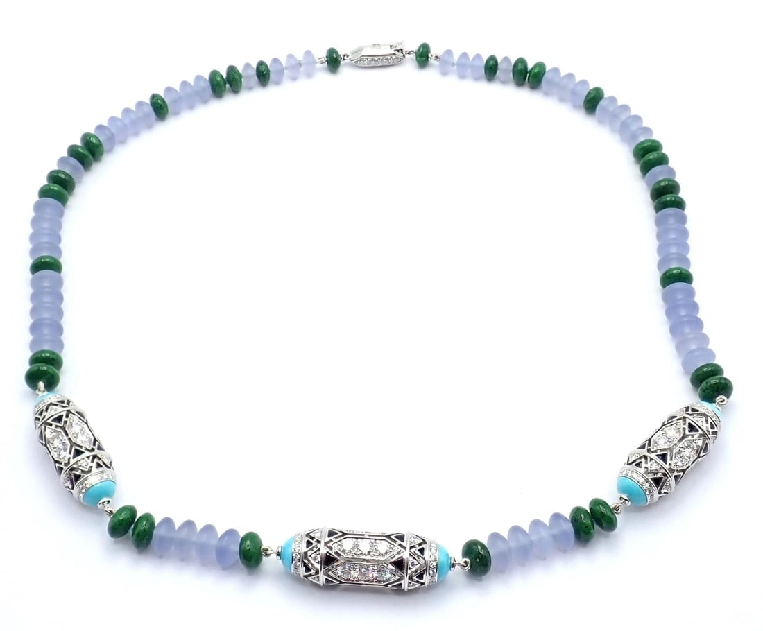 Authentic! Cartier 18k White Gold High Jewelry Géometrie & Contrastes Necklace - 3