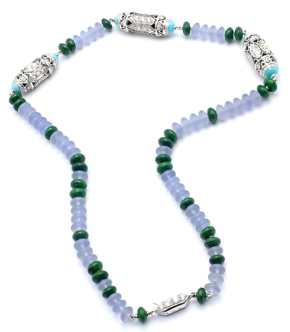 Authentic! Cartier 18k White Gold High Jewelry Géometrie & Contrastes Necklace - 4