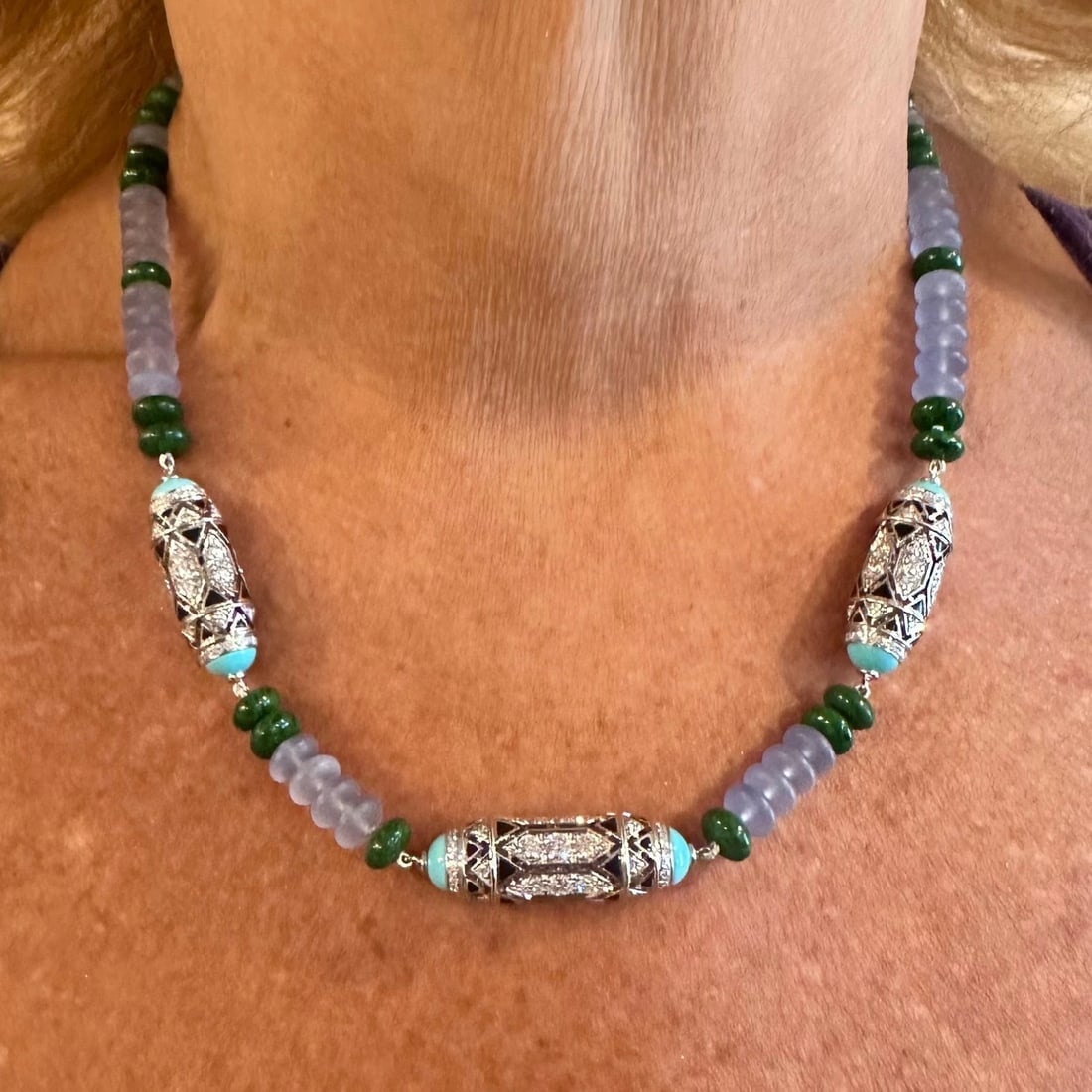 Authentic! Cartier 18k White Gold High Jewelry Géometrie & Contrastes Necklace - 6