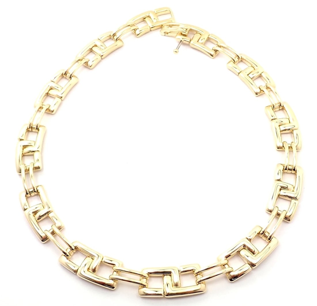 Rare! Authentic Tiffany & Co 18k Yellow Gold Wide Link Necklace 2001 - 6