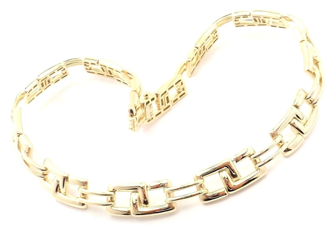 Rare! Authentic Tiffany & Co 18k Yellow Gold Wide Link Necklace 2001 - 8