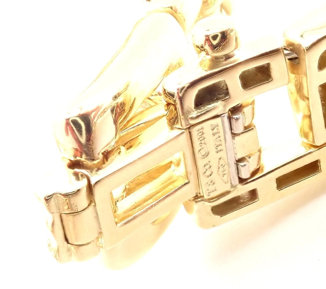 Rare! Authentic Tiffany & Co 18k Yellow Gold Wide Link Necklace 2001 - 9