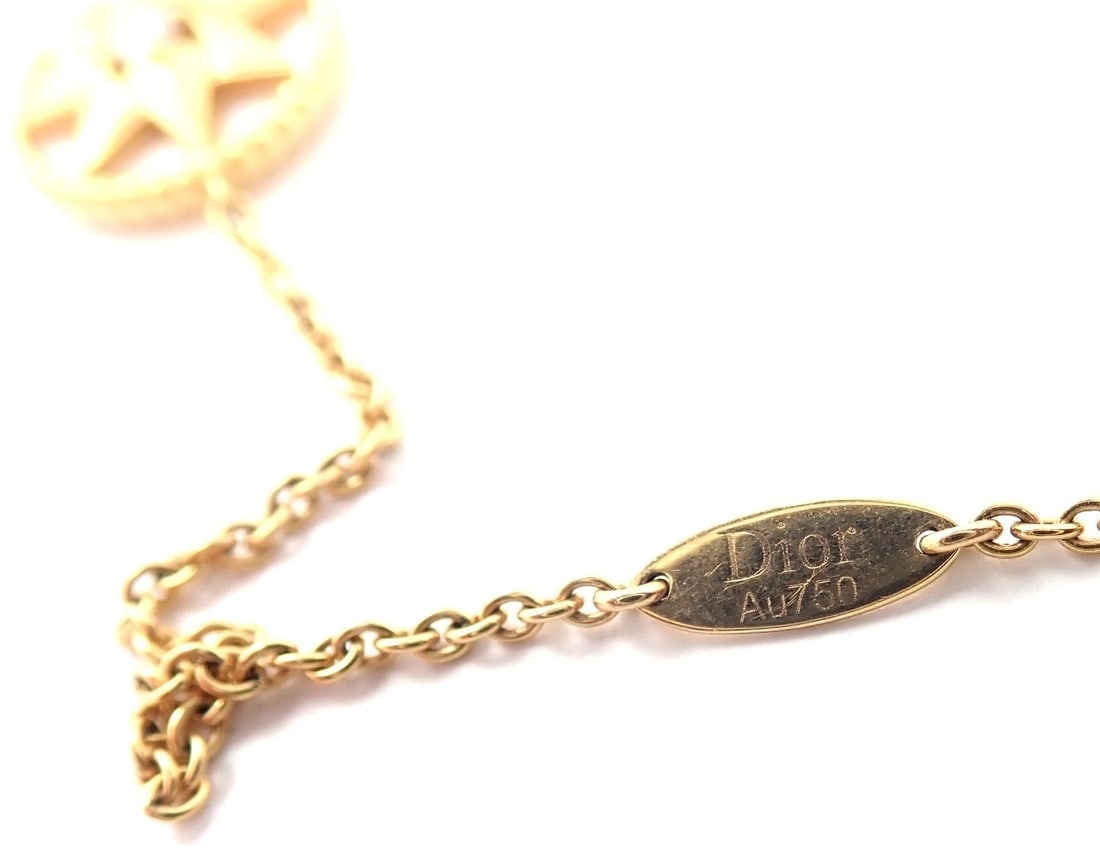 Christian Dior 18k Gold Rose De Vents Mother Of Pearl Diamond 42" Long Necklace - 7