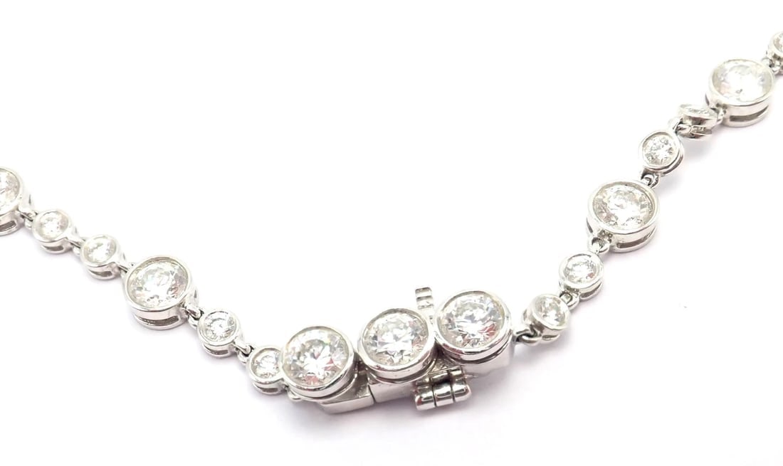 Tiffany & Co Jazz Platinum 8.75ct Diamond Lariat Drop Necklace - 5