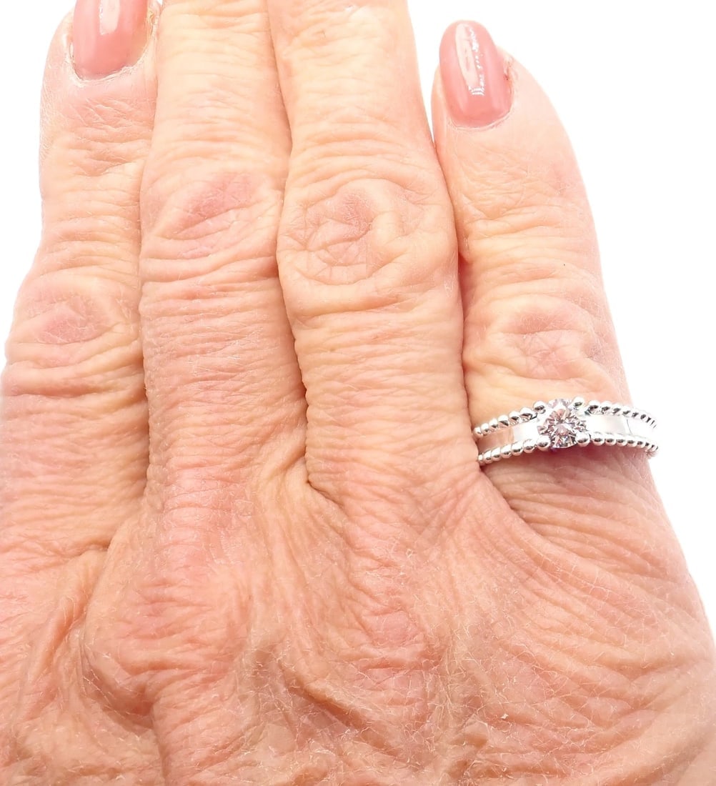 Authentic! Van Cleef & Arpels Estelle Platinum .31ct Diamond Solitaire Ring GIA - 11