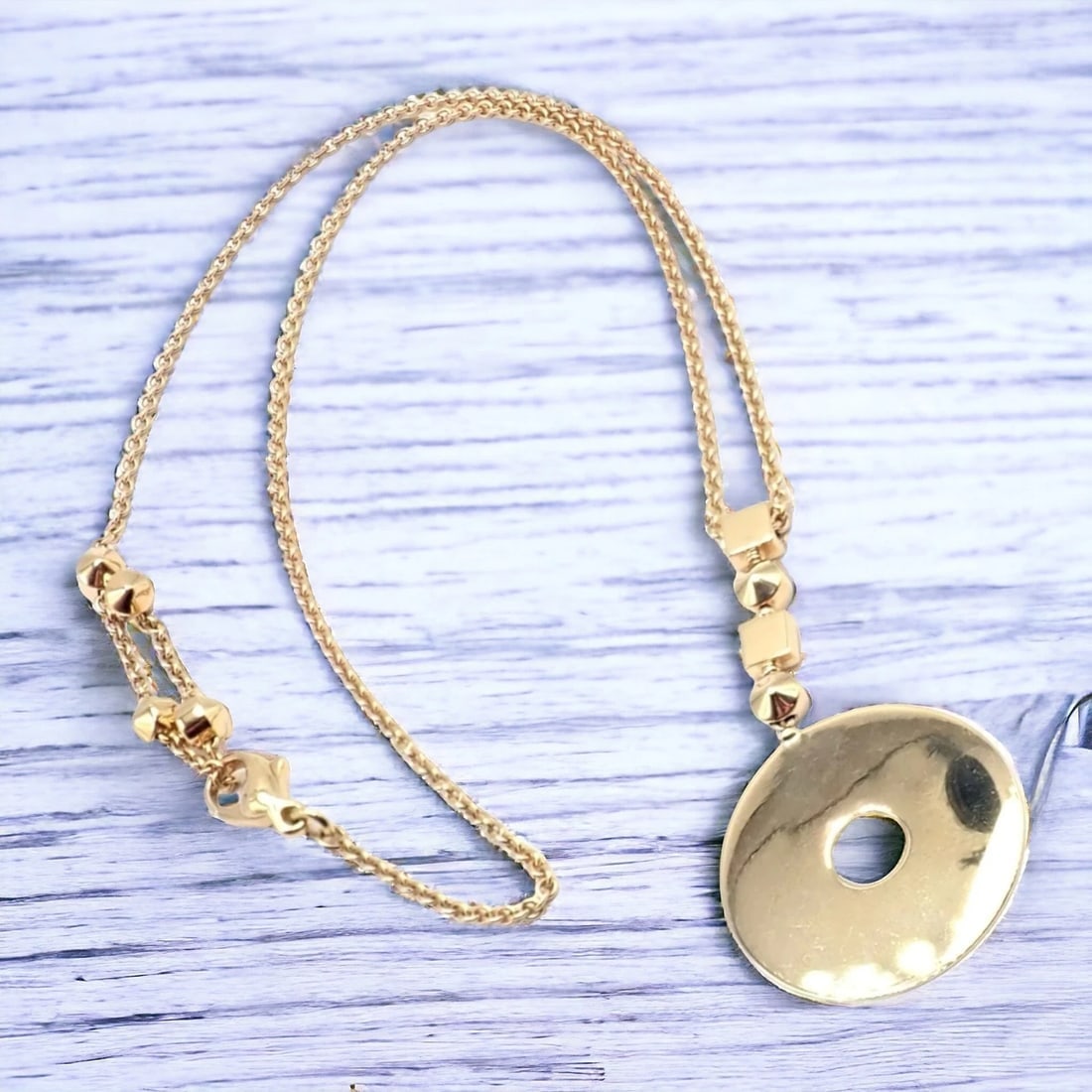 Authentic! Bulgari Bvlgari Lucea 18k Yellow Gold Round Pendant Necklace - 3