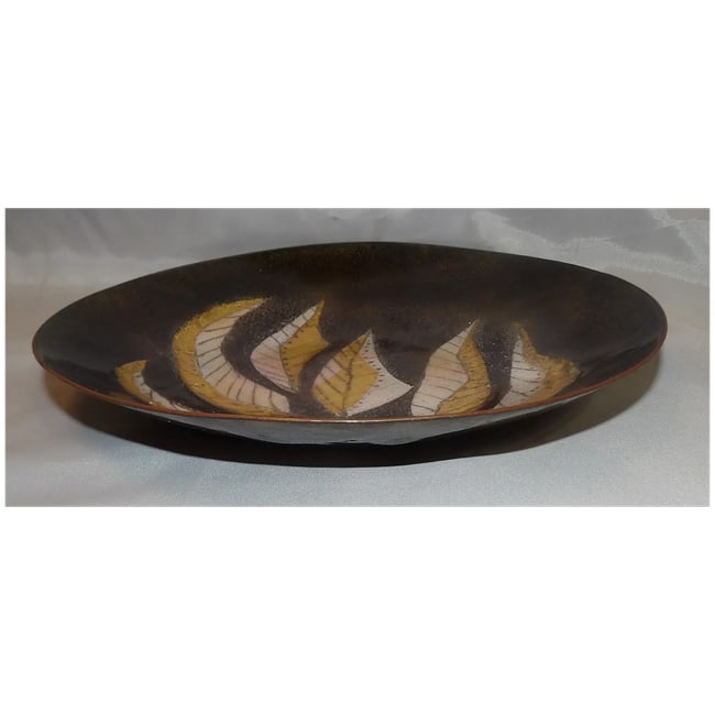 Beautiful Hand-Crafted Enameled Metal & Gold Foil Art Pottery Bowl - 4