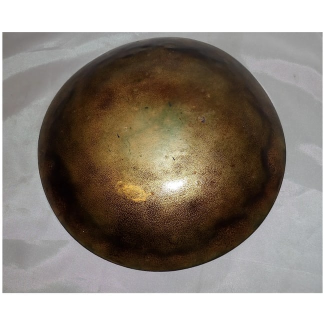 Beautiful Hand-Crafted Enameled Metal & Gold Foil Art Pottery Bowl - 5