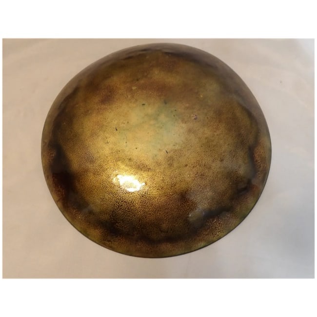Beautiful Hand-Crafted Enameled Metal & Gold Foil Art Pottery Bowl - 6