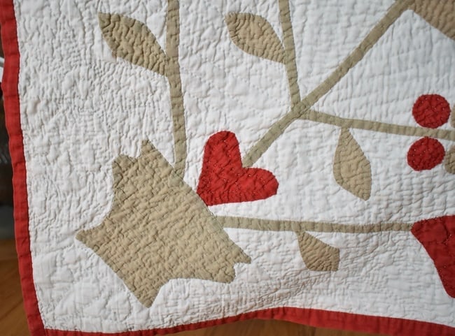 Well Quilted 1870's Floral Medallion Quilt - 8