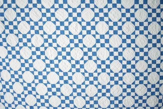30's Blue & White Snowballs Quilt - 2