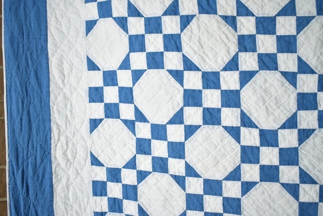 30's Blue & White Snowballs Quilt - 3