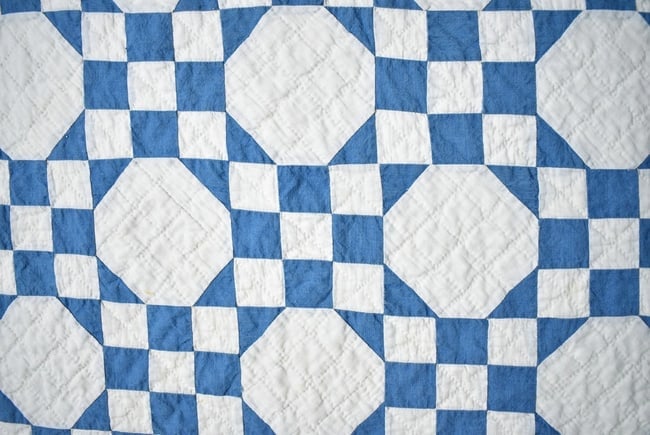 30's Blue & White Snowballs Quilt - 5