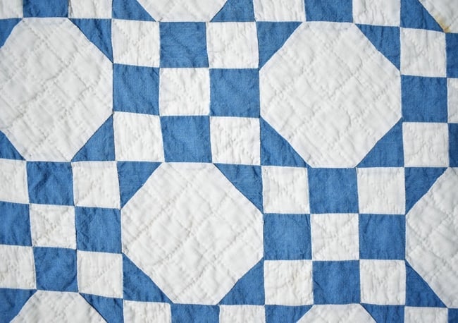 30's Blue & White Snowballs Quilt - 6