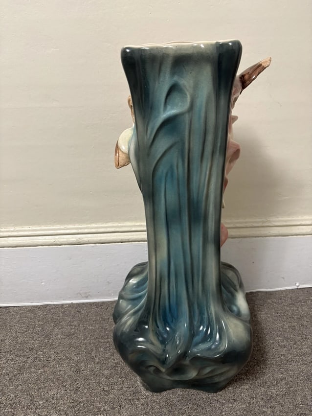 Terre D'Eclance Charenton Art Nouveau Pottery Cherub Majolica Unbrella Stand - 4